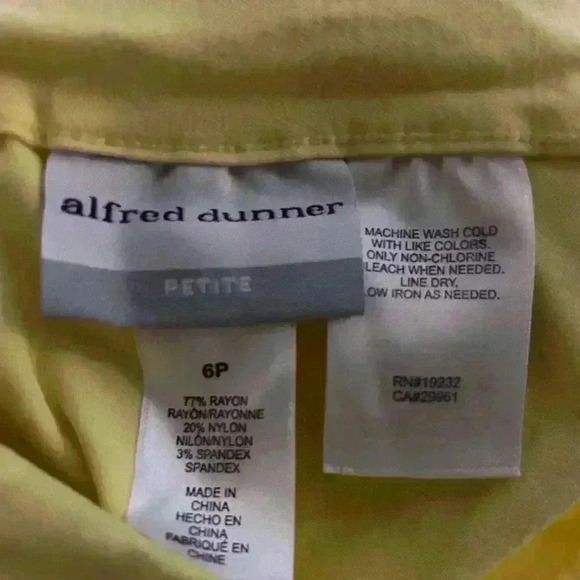 Alfred Dunner Yellow Capris Pants- Size 6P - Picture 3 of 6
